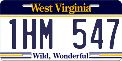WV license plate 1HM547