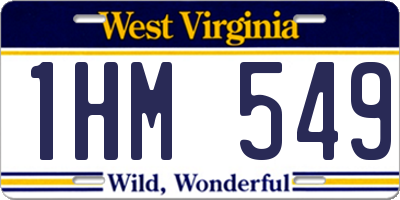 WV license plate 1HM549