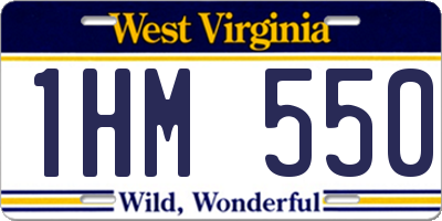 WV license plate 1HM550