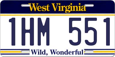 WV license plate 1HM551
