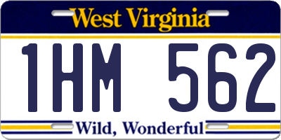 WV license plate 1HM562