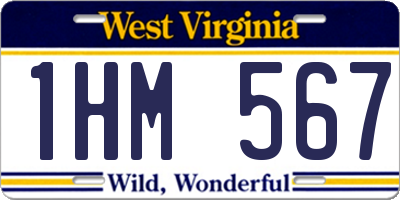WV license plate 1HM567