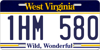 WV license plate 1HM580