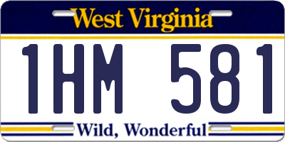 WV license plate 1HM581