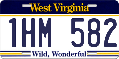WV license plate 1HM582