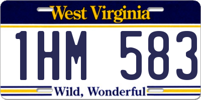 WV license plate 1HM583