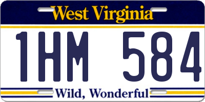 WV license plate 1HM584