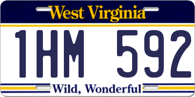 WV license plate 1HM592