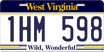WV license plate 1HM598