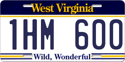 WV license plate 1HM600