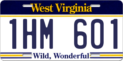 WV license plate 1HM601