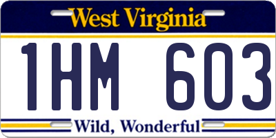 WV license plate 1HM603
