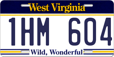 WV license plate 1HM604