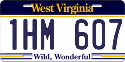 WV license plate 1HM607