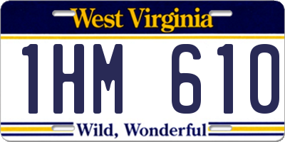 WV license plate 1HM610