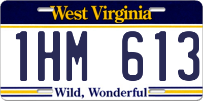 WV license plate 1HM613