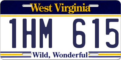 WV license plate 1HM615
