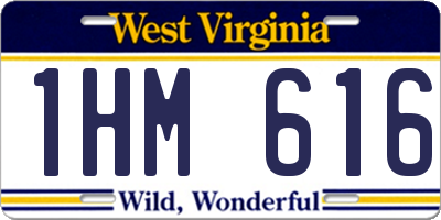 WV license plate 1HM616