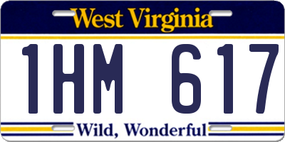 WV license plate 1HM617