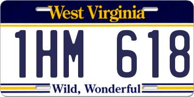 WV license plate 1HM618