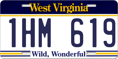 WV license plate 1HM619