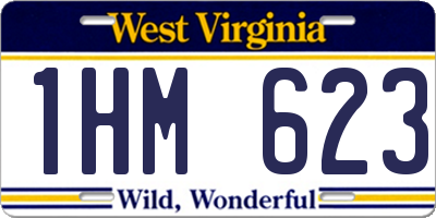WV license plate 1HM623
