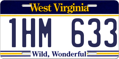 WV license plate 1HM633