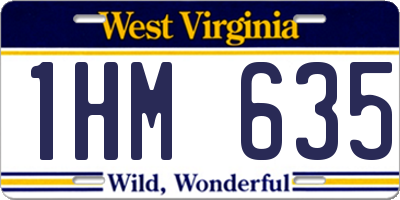 WV license plate 1HM635