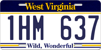 WV license plate 1HM637