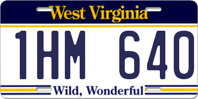 WV license plate 1HM640