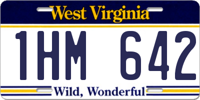 WV license plate 1HM642
