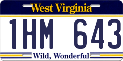 WV license plate 1HM643