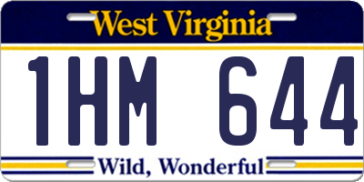 WV license plate 1HM644