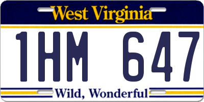 WV license plate 1HM647