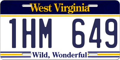 WV license plate 1HM649