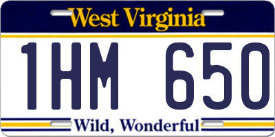WV license plate 1HM650