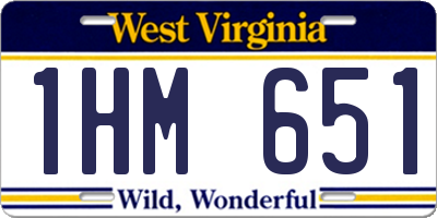 WV license plate 1HM651