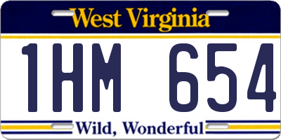 WV license plate 1HM654