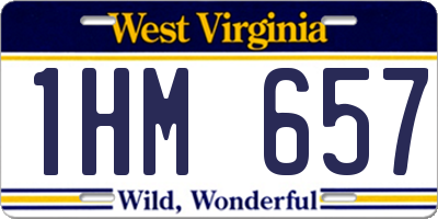 WV license plate 1HM657
