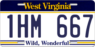 WV license plate 1HM667