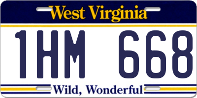 WV license plate 1HM668