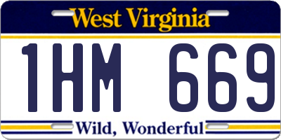 WV license plate 1HM669
