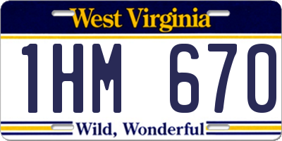 WV license plate 1HM670