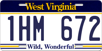 WV license plate 1HM672