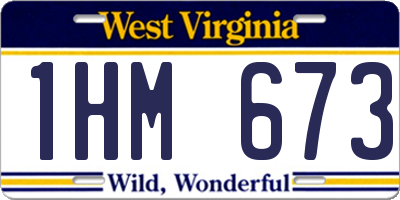 WV license plate 1HM673