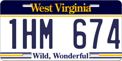 WV license plate 1HM674