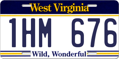 WV license plate 1HM676