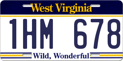 WV license plate 1HM678