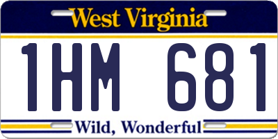 WV license plate 1HM681