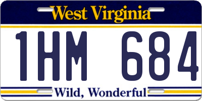 WV license plate 1HM684